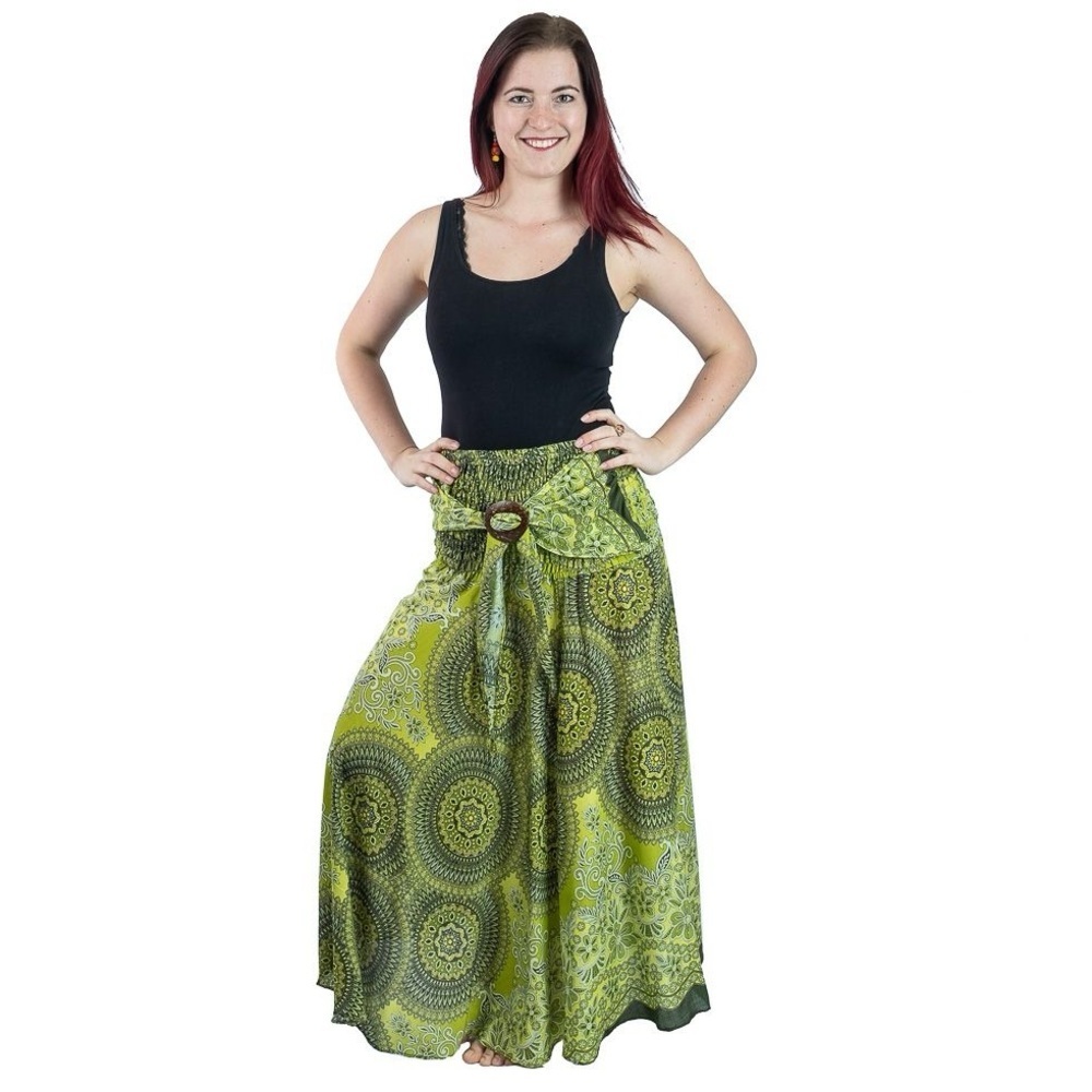 Kelapa Mayuree Ethno Maxi Skirt with Coconut Buckle Sz S/M